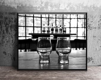 Black and White Bar Art, Ready to Hang Weller Bourbon Canvas or Metal Photo Print, Masculine Wall Art, Bourbon Gift for Him, Distillery Art