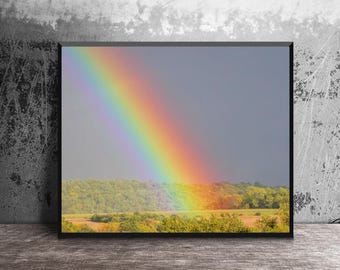 Colorful Rainbow Art Print, Unique LGBTQ Gift, Nature Inspired Decor, Canvas Art, Baby Shower Gift, Kids Room Decor, 16x20 Metal Wall Art