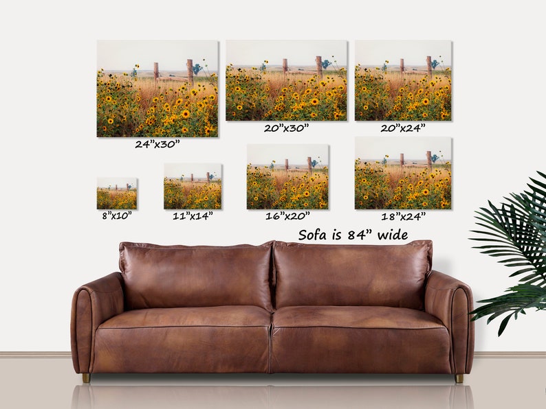 Field of Sunflowers Wall Art, Canvas Wrap Wall Decor, Sunflower Decor Metal Print, Landscape Photography, Farmhouse Home Decor image 8