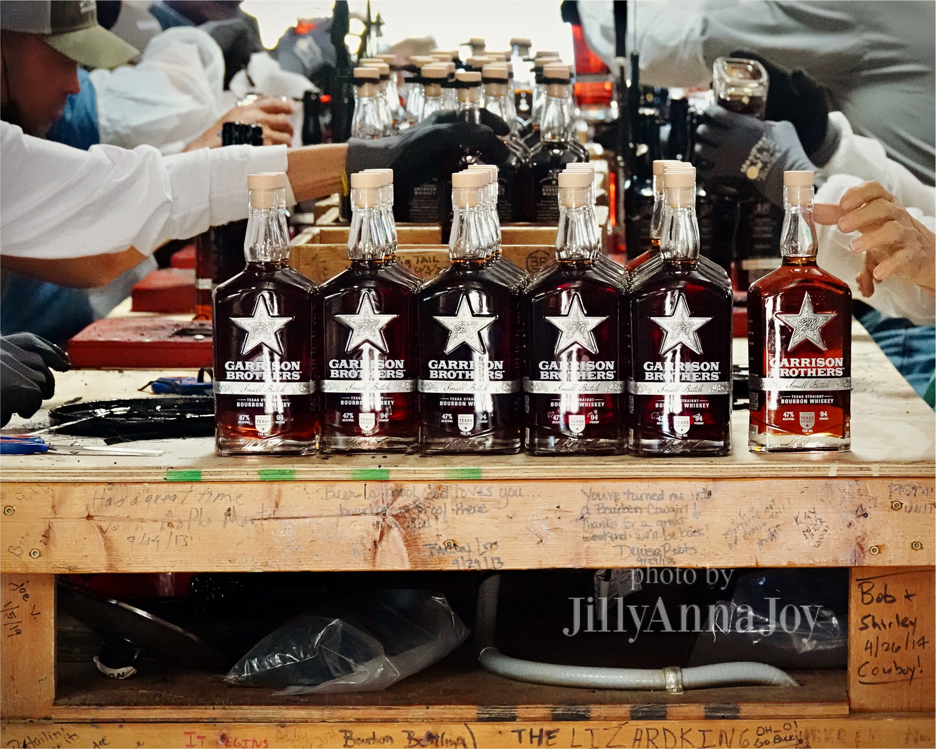 Garrison Brothers Volunteer Bottlers Photo, Texas Bourbon