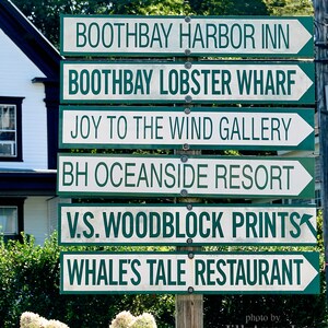 Boothbay Harbor Street Signs Photo Art, New England Wall Art, Unique Gift for Maine Traveler, Coastal Maine Wall Decor, Canvas Art Print image 2