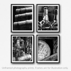 Set of 4 Bourbon Bar Art Prints, Masculine Gift for New Home Owner, Man Cave Wall Art, Bourbon Lover Gift, Unique Gift for Him, Whiskey Art