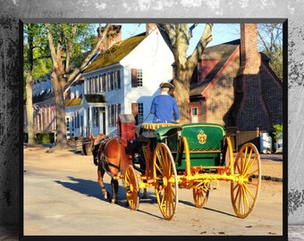 Colonial Williamsburg Horse and Carriage, Old Williamsburg VA Photography, Williamsburg Wall Art, Colonial Decor, Virginia Photo Art Prints