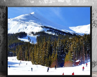 Breckenridge Colorado Wall Art, Skiing Decor, Mountain Decor, Skier Art, Snowy Mountain Art Print, Summit County Photo Print