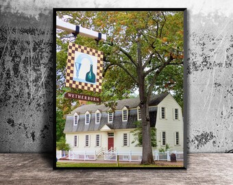Colonial Williamsburg Art Print, Wetherburn Tavern Sign, Colonial Decor, Unique VA Gift, Canvas Wall Art, American History Decor, 16x20 Art