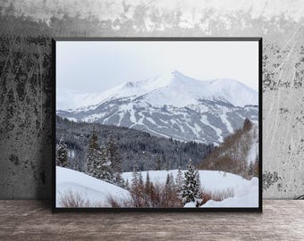 Breckenridge Colorado Print, Snowy Mountain Wall Art, Winter Sport Photo, 16x20 Rocky Mountain Landscape, Canvas Wrap or Metal Print