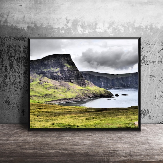 Dramatic Landscape, Scotland Photo, Neist Point, Isle of Skye Photo, Nature Photography, Photo Print, Scottish Scenery, Sky and Cliffs