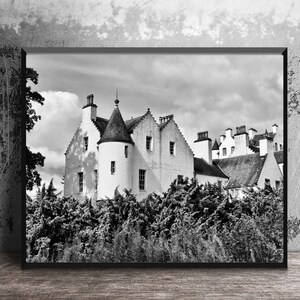 Blair Castle Perthshire Highlands Scotland, Scottish Castle, Atholl Estates, Scotland Black and White Art Print, Historic Castle, Wall Art