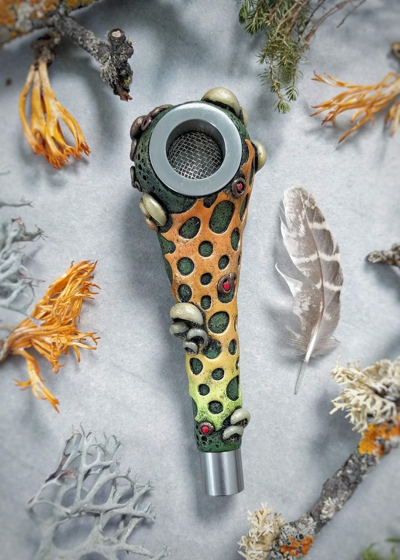 Smoking pipe Hand pipe Smoking bowl Bowls for smoking Herb pipe Forest pipe Glass pipe style Spoon pipe DimitrMaystor Mushrooms Pipe