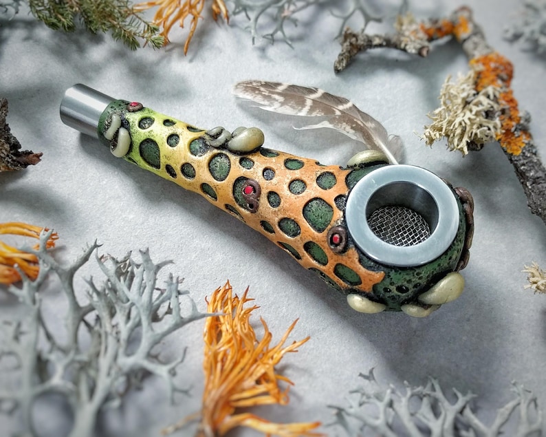 Smoking pipe Hand pipe Smoking bowl Bowls for smoking Herb pipe Forest pipe Glass pipe style Spoon pipe DimitrMaystor Mushrooms Pipe