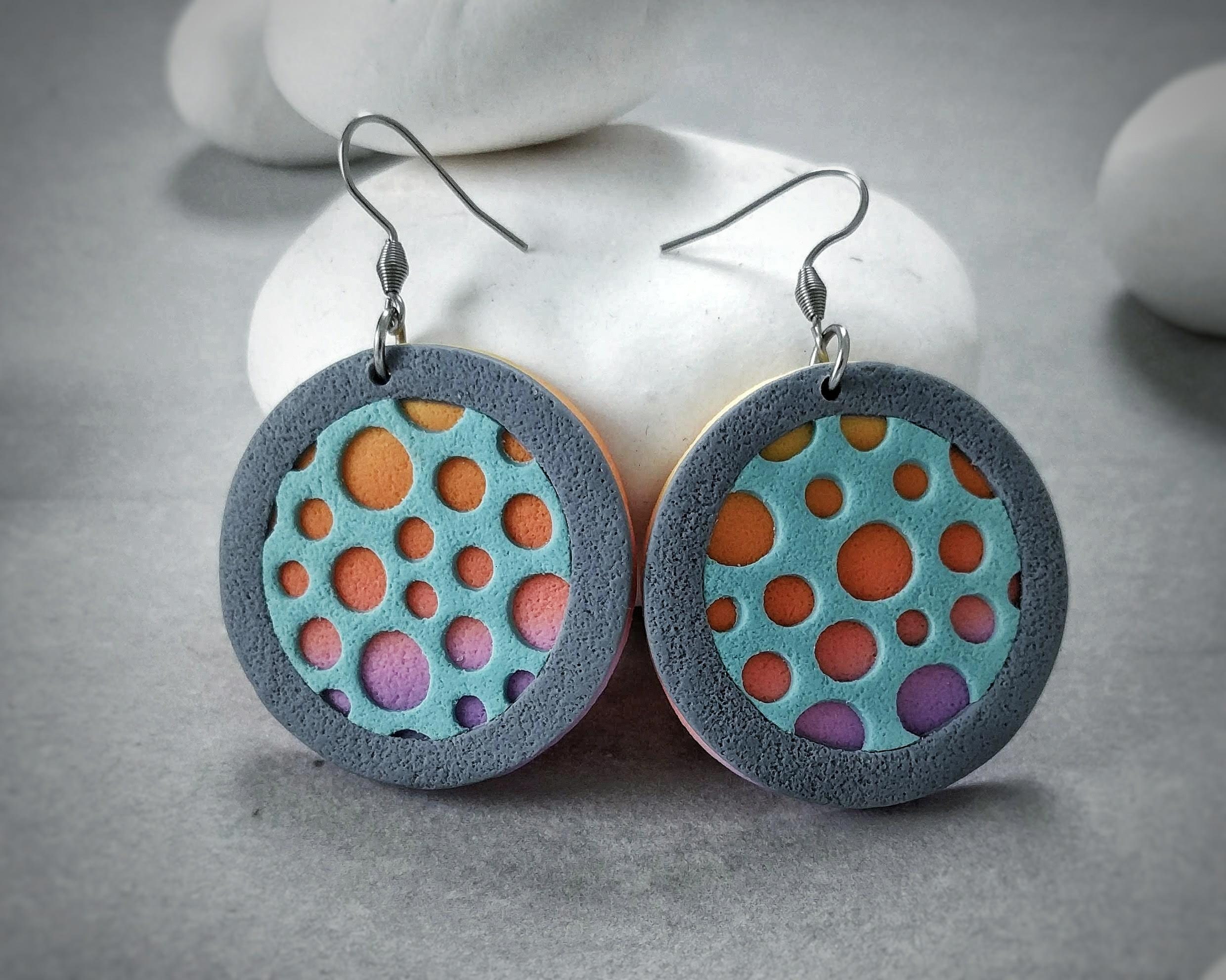 Mycelium Earrings Clay Earrings Festival Jewelry Festival Etsy