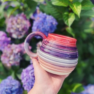 Medium Striped Mug in May Rainbow