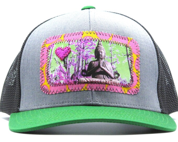 Bright Green Buddha Baseball Hat / Trucker Hat