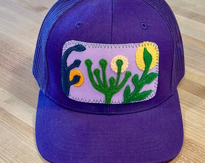 Desert Landscape Purple Baseball Hat / Trucker Hat