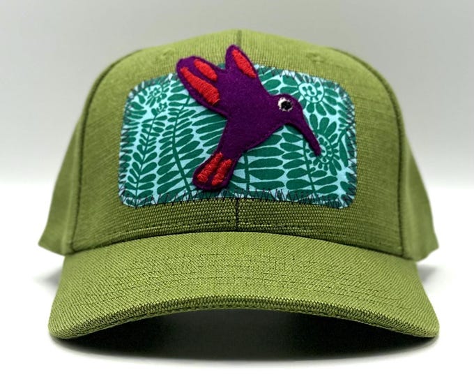 Little Hummingbird Green Hemp Baseball Hat