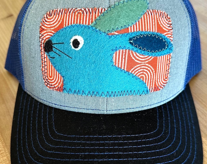 Blue Bunny Baseball Hat / Trucker Hat