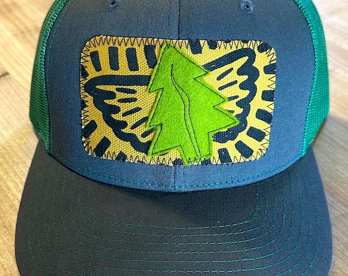 Tree Angel Green Baseball Hat / Trucker Hat -  Donation to Save The Redwoods