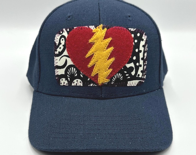 Lightning Heart Blue Hemp Baseball Hat