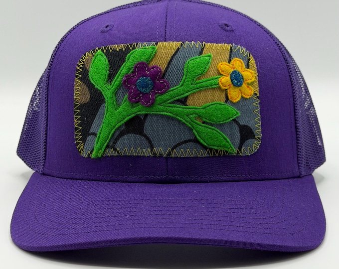 Purple Flower Garden Baseball Hat / Trucker Hat