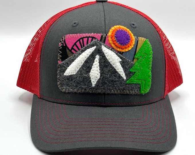 Crazy Mountain Red Baseball Hat / Trucker Hat