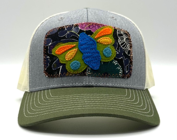 Butterfly on Green Baseball Hat / Trucker Hat