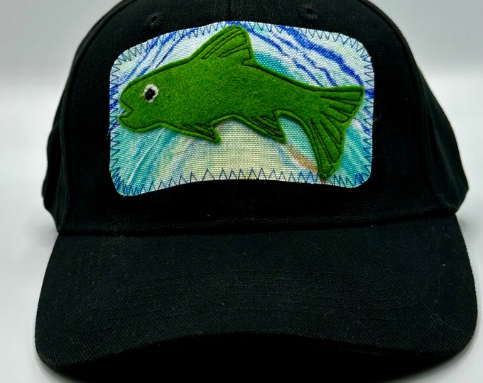 Big Fish Black Cotton Baseball Hat