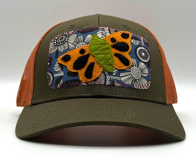 Butterfly on Rusty Brown Baseball Hat / Trucker Hat