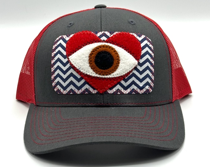 All Seeing Eye Red Baseball Hat / Trucker Hat