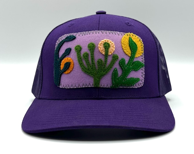 Desert Landscape Purple Baseball Hat / Trucker Hat