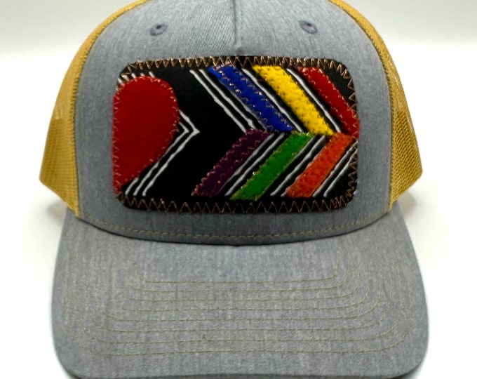 Rainbow Heart Golden Baseball Hat / Trucker Hat