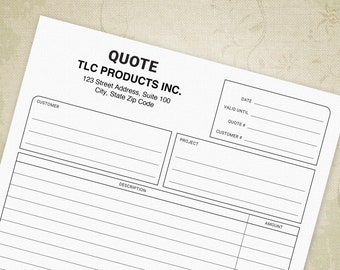 Price Quote Printable Form, Business Estimate, Proposal for Work, Digital File, Editable Location Info, prq001