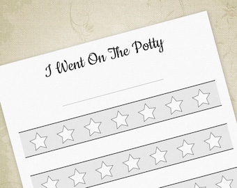 I Went On The Potty Printable Chart, Bathroom Success Tracker, Child Training Log, Toilet Rewarding, Digital File, Instant Download, chc009