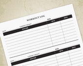 Workout Log Printable Form, Exercise Planner, Fitness Tracker, Weight Training & Lifting, Goal Chart, Digital File, Instant Download, wol001