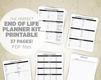 End of Life Planner Kit Printable, Advanced Care, Event of Death, Final Preparations, Estate Wishes, Digital File, Instant Download, hom025