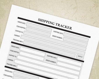 Shipping Tracker Printable Form: Order Tracking Log (Digital File)