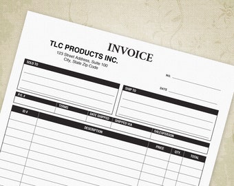 Invoice Printable with Editable Fields Template, Order Form, Bill of Lading, Digital File, Instant Download, inv004