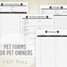 Pet Forms Kit for Pet Owners Printable, Pet Documents, Pet Forms ...