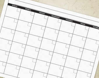 Blank Monthly Calendar Printable, for Simple Planning, Daily Tracker, 2022+ Yearly Planner, Digital File Chart, Instant Download, mmp001