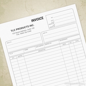 Invoice Printable Form, Digital Download, Professional Bill of Sale Statement for Business Chart, Custom Editable Location, inv001