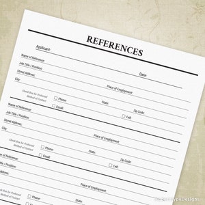 Job References Printable, Employment Names, Occupation Support, Digital File, Instant Download, app004