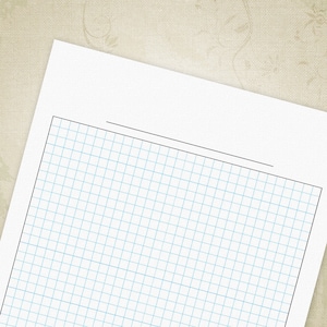 Blank Graph Paper Printable Digital Download for Clipboard, Lines Insert, Drawing Architect Sheet, Grid Lines, grp002