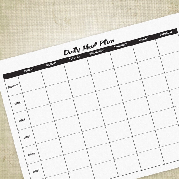 daily meal planner printable digital download etsy download diet planner