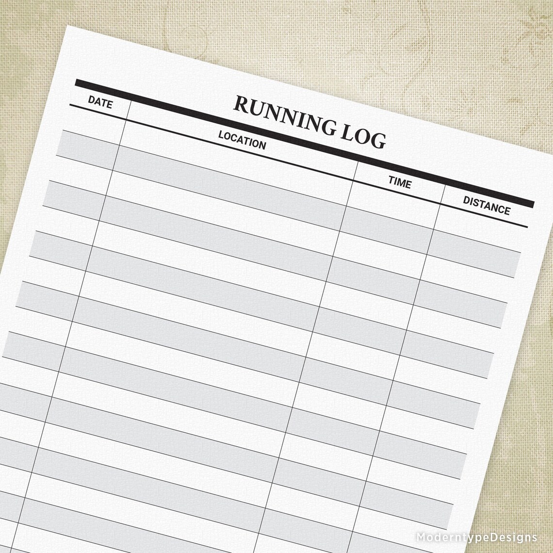 Running Log Printable for Runners, Tracker Form, Exercise Planner ...