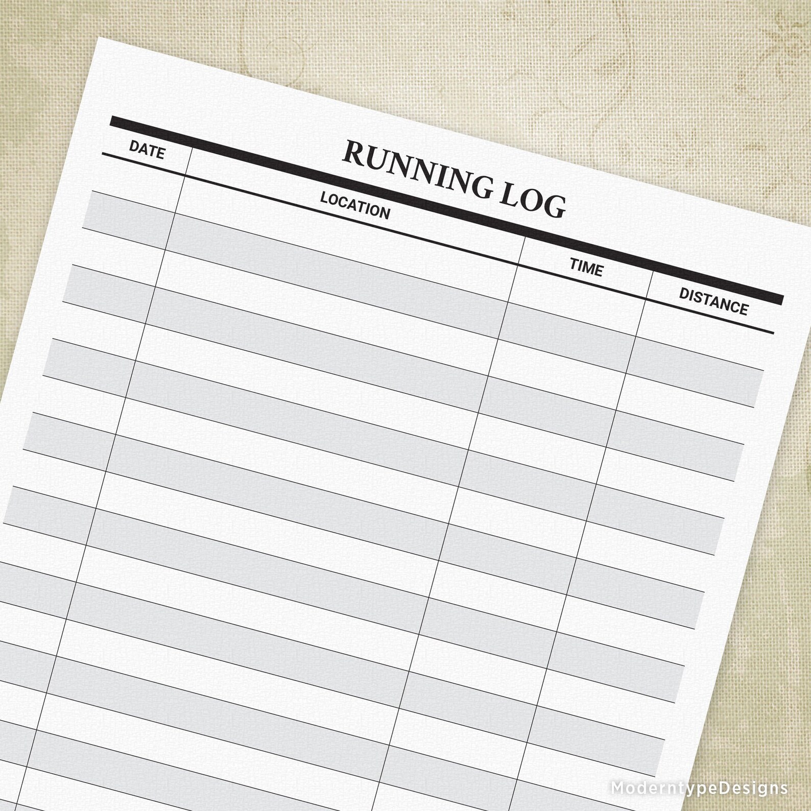 Running Log Printable for Runners, Tracker Form, Exercise Planner ...