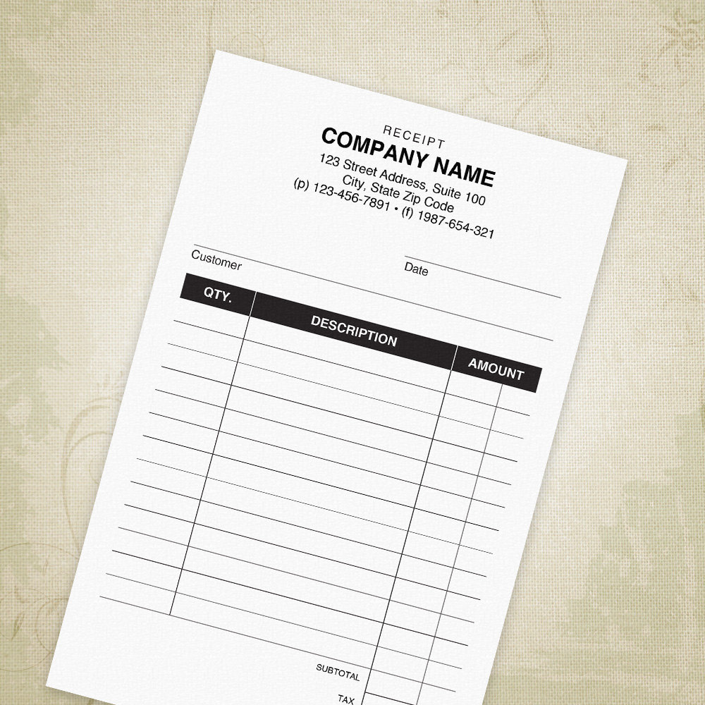 receipt printable 55 x 85 half sheet sales slip editable etsy