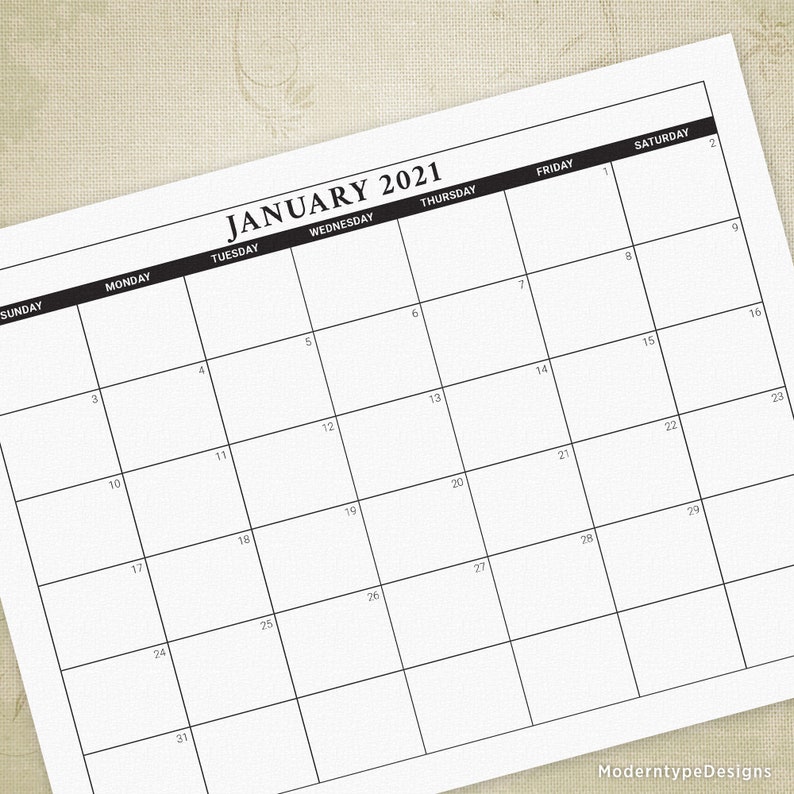 2020 through 2022 Printable Calendars with Empty Boxes