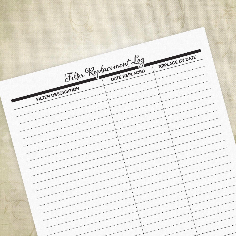 air-filter-log-printable-form-air-filter-planner-simple-home-etsy