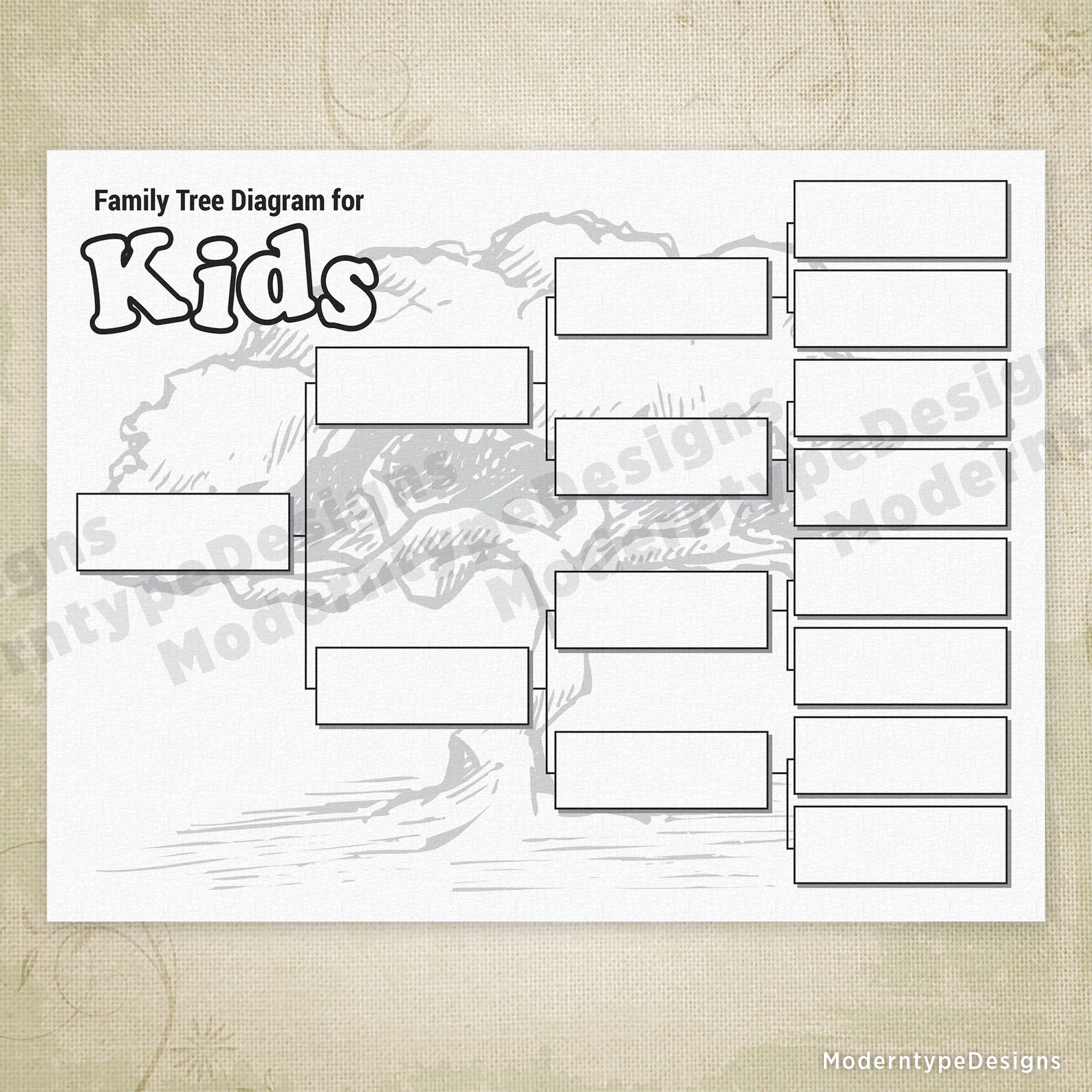 Kids Family Tree Diagram Printable, Family Tree Chart for Kids ...