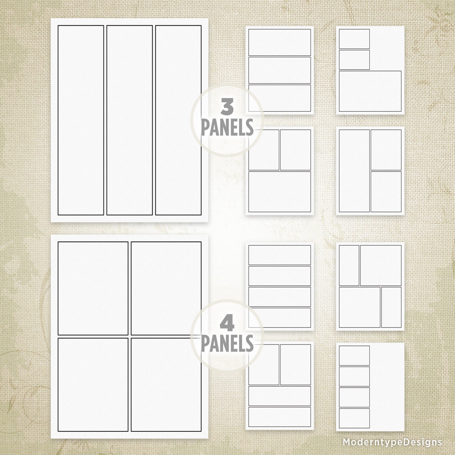 Basic Comic Book Panels With 50 Printable Pages, Drawing Strips, Art ...