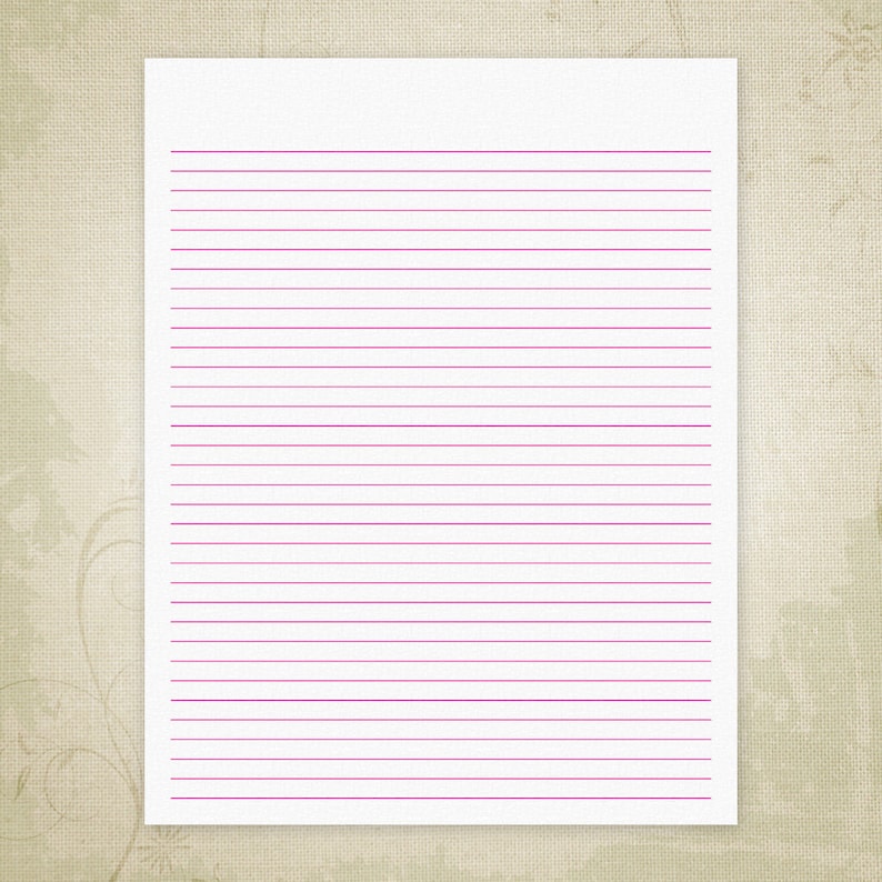 Lined Digital Paper Printable, Multicolors Journal Inserts for Writing